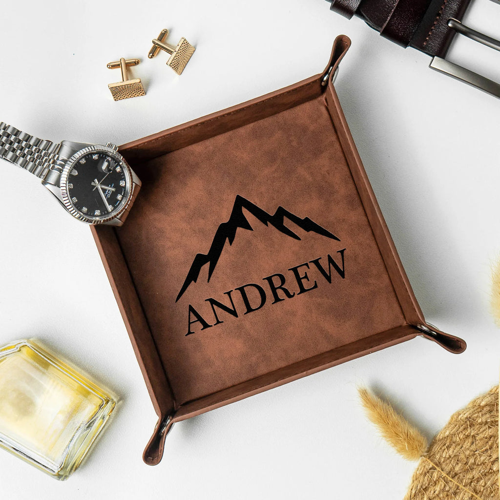 Custom Initial Names For Him, Son, Husband, Boyfriend, Coworkers - Personalized Valet Tray