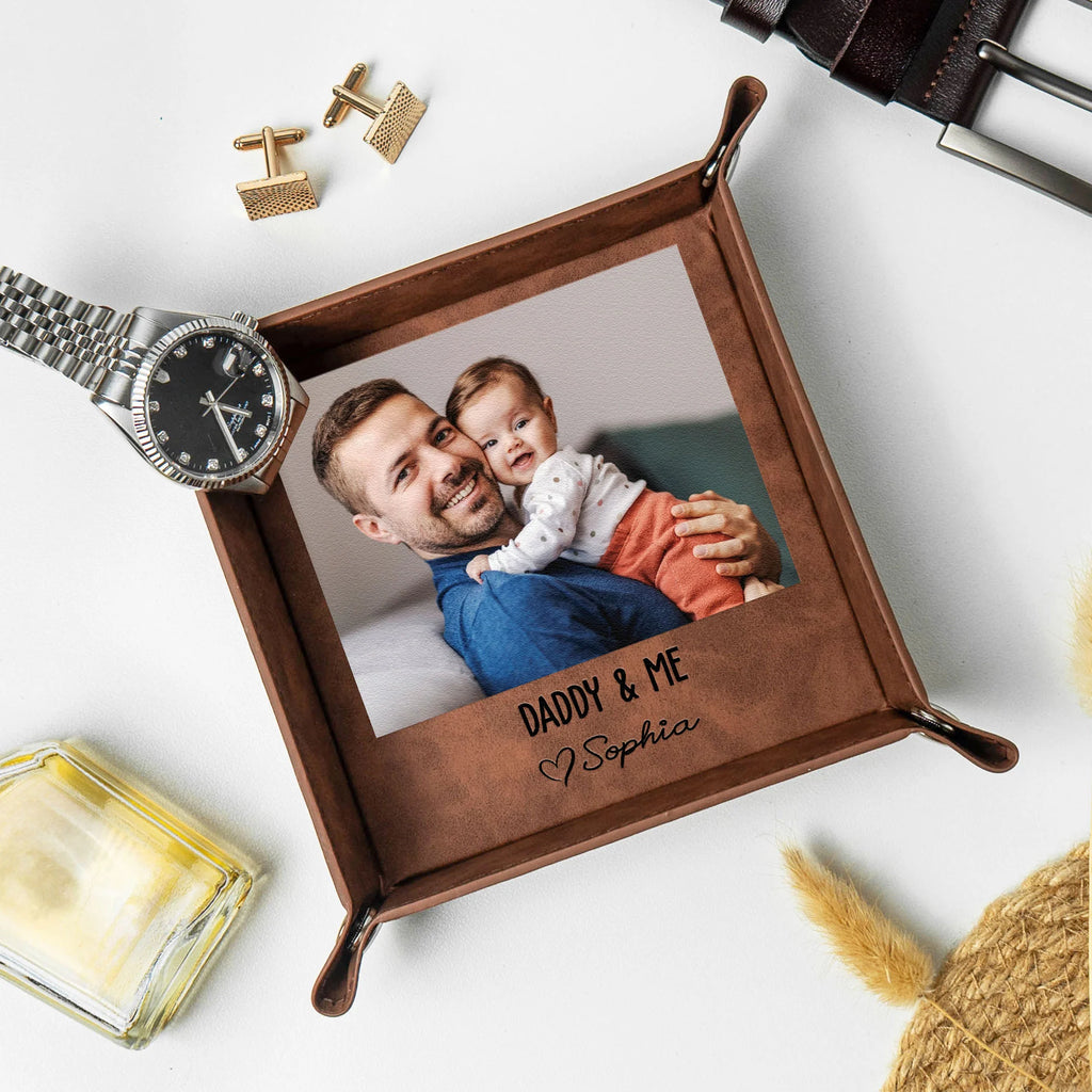 Custom Photo & Message Father's Day Gift For Dad - Personalized Valet Tray
