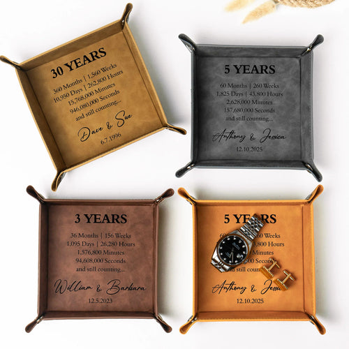 Custom Anniversary Counting Time, Custom Year For Couples, Him - Personalized Valet Tray