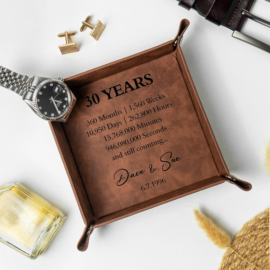 Custom Anniversary Counting Time, Custom Year For Couples, Him - Personalized Valet Tray