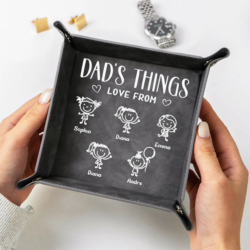 Daddy Empty Your Pockets - Daddy's Things Love From Kids - Personalized Valet Tray