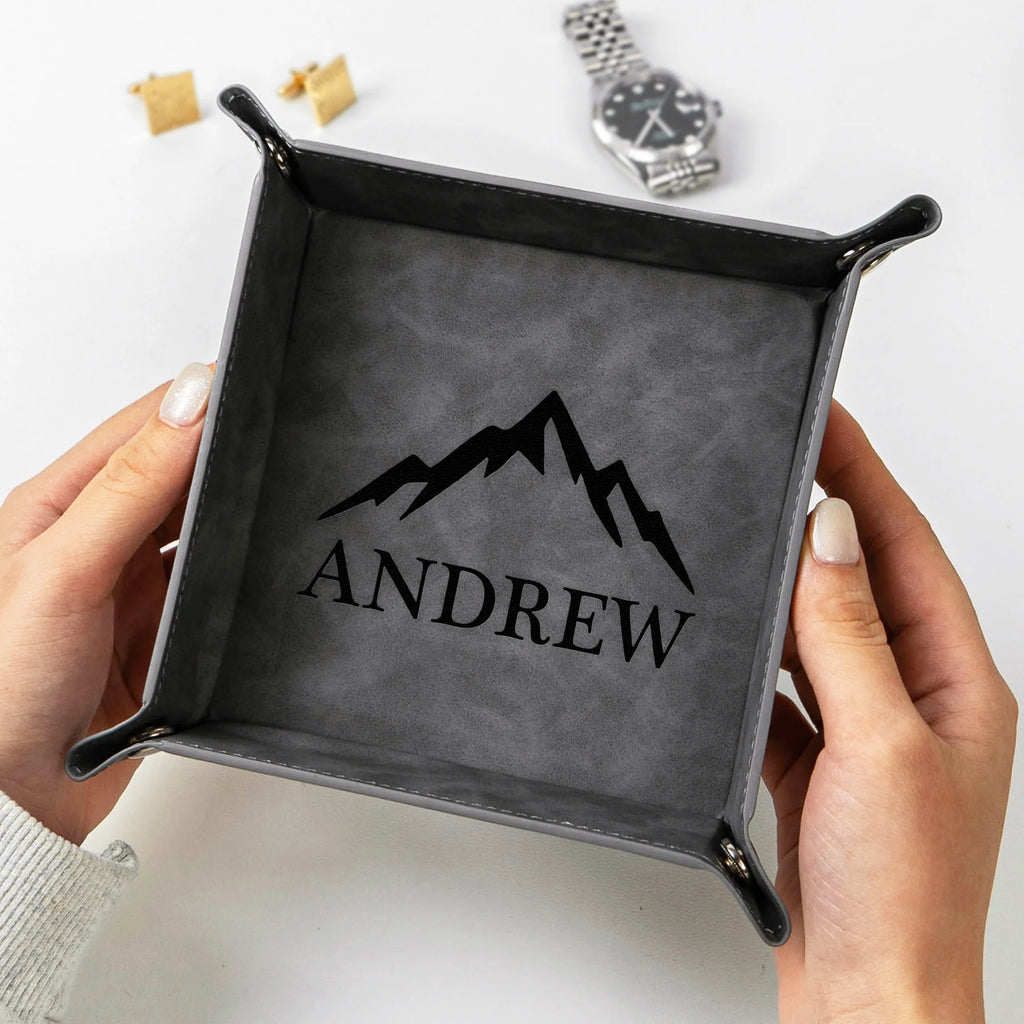 Custom Initial Names For Him, Son, Husband, Boyfriend, Coworkers - Personalized Valet Tray