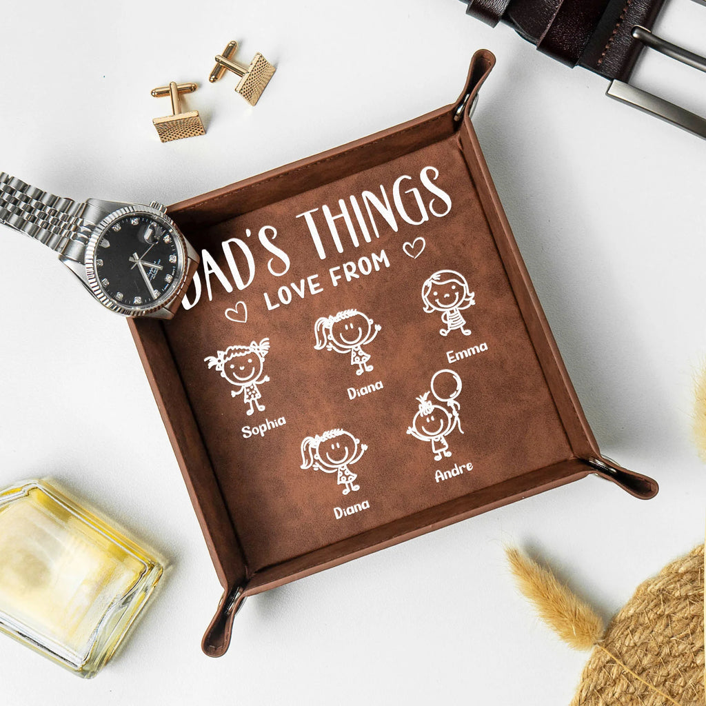 Daddy Empty Your Pockets - Daddy's Things Love From Kids - Personalized Valet Tray