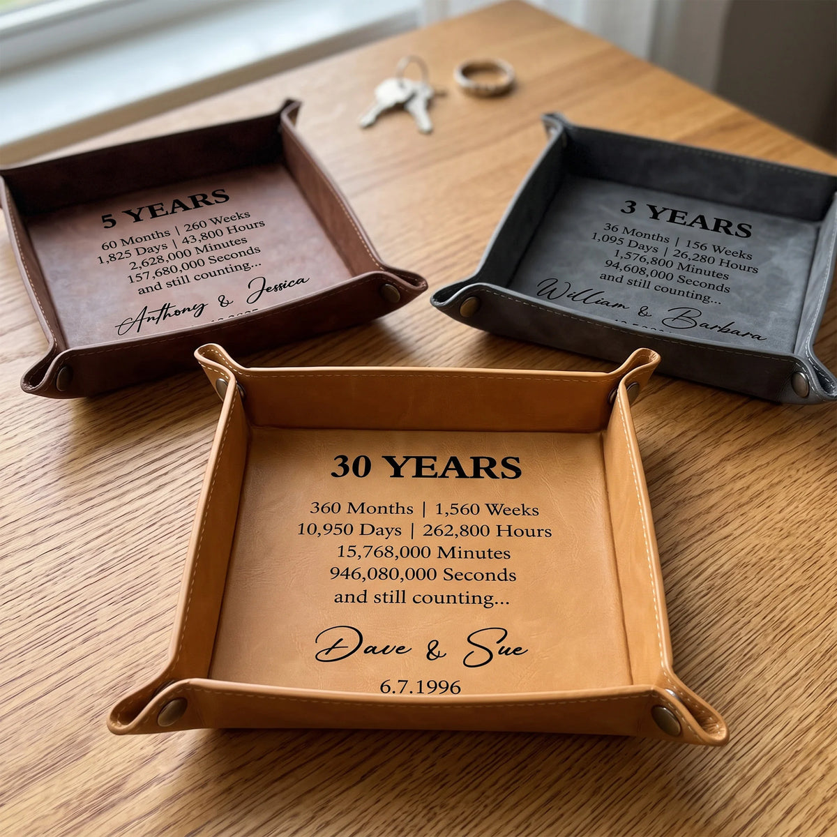 Custom Anniversary Counting Time, Custom Year For Couples, Him - Personalized Valet Tray