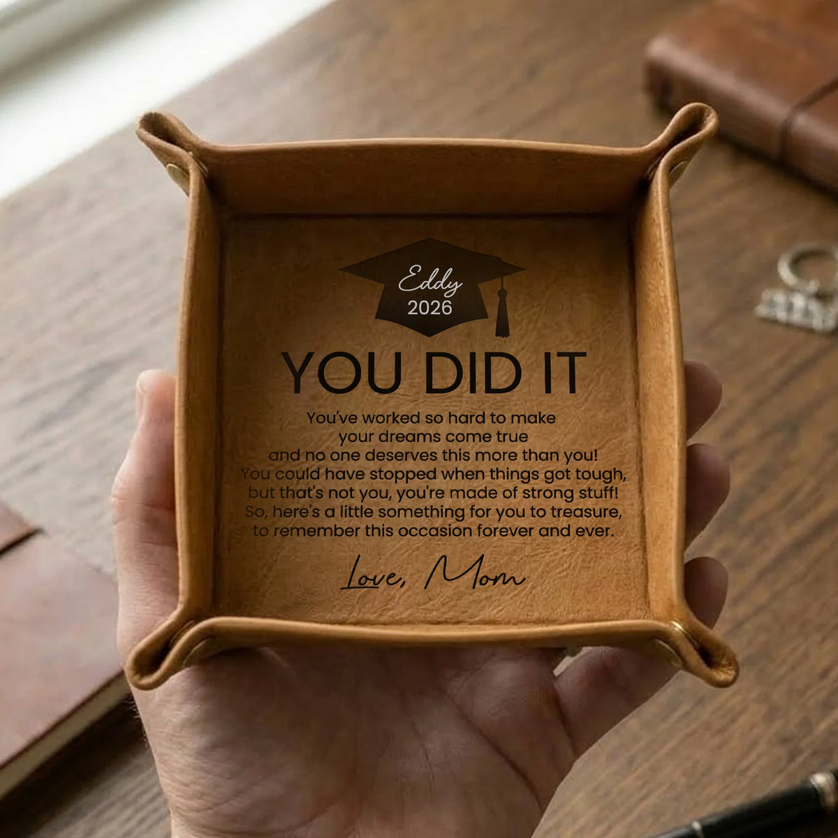 Graduation Gifts Message For Graduated Son - Personalized Valet Tray