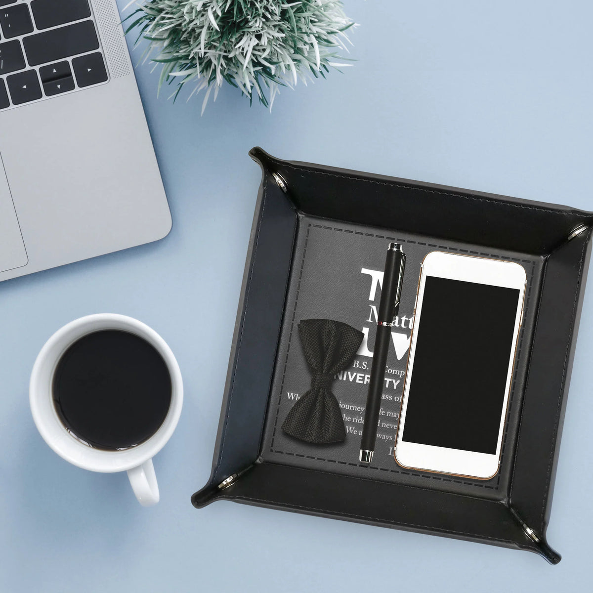 Graduation Gift Custom University College School - Personalized Leather Valet Tray