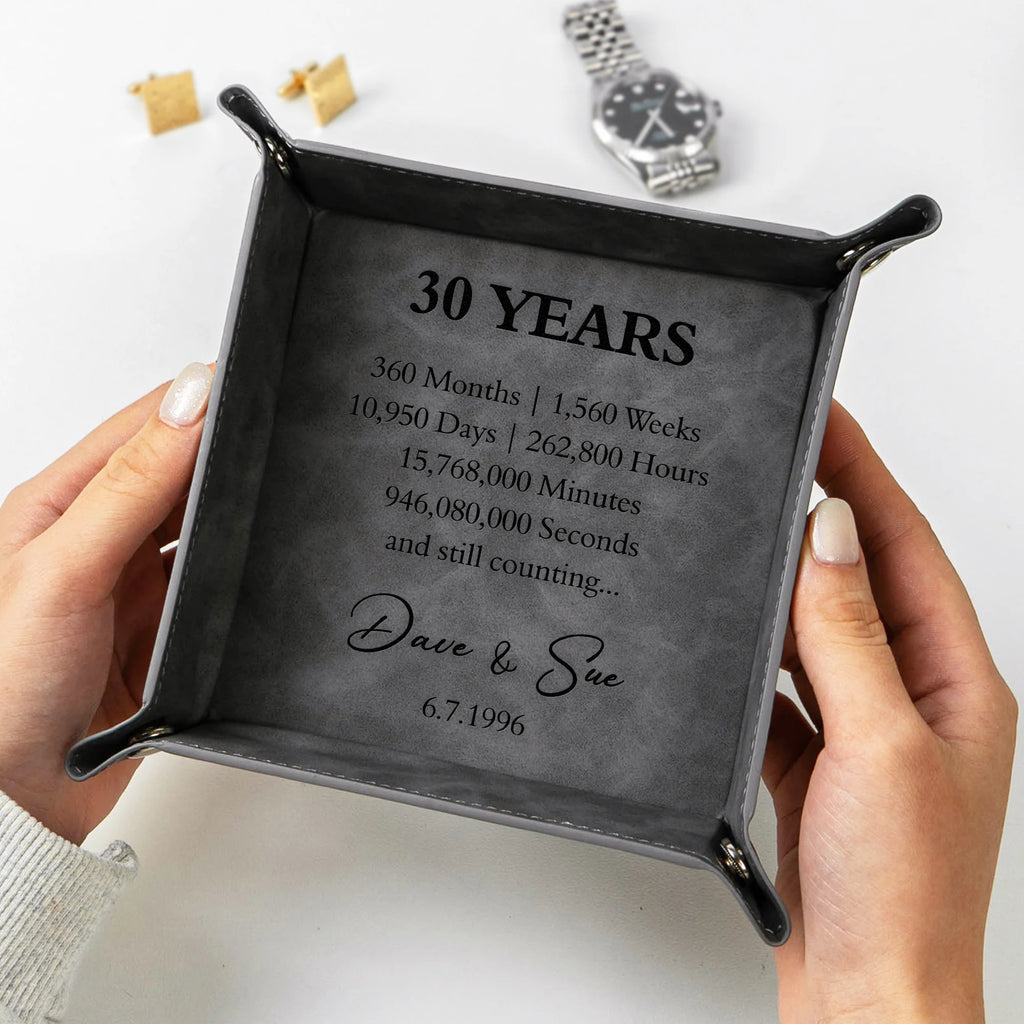Custom Anniversary Counting Time, Custom Year For Couples, Him - Personalized Valet Tray